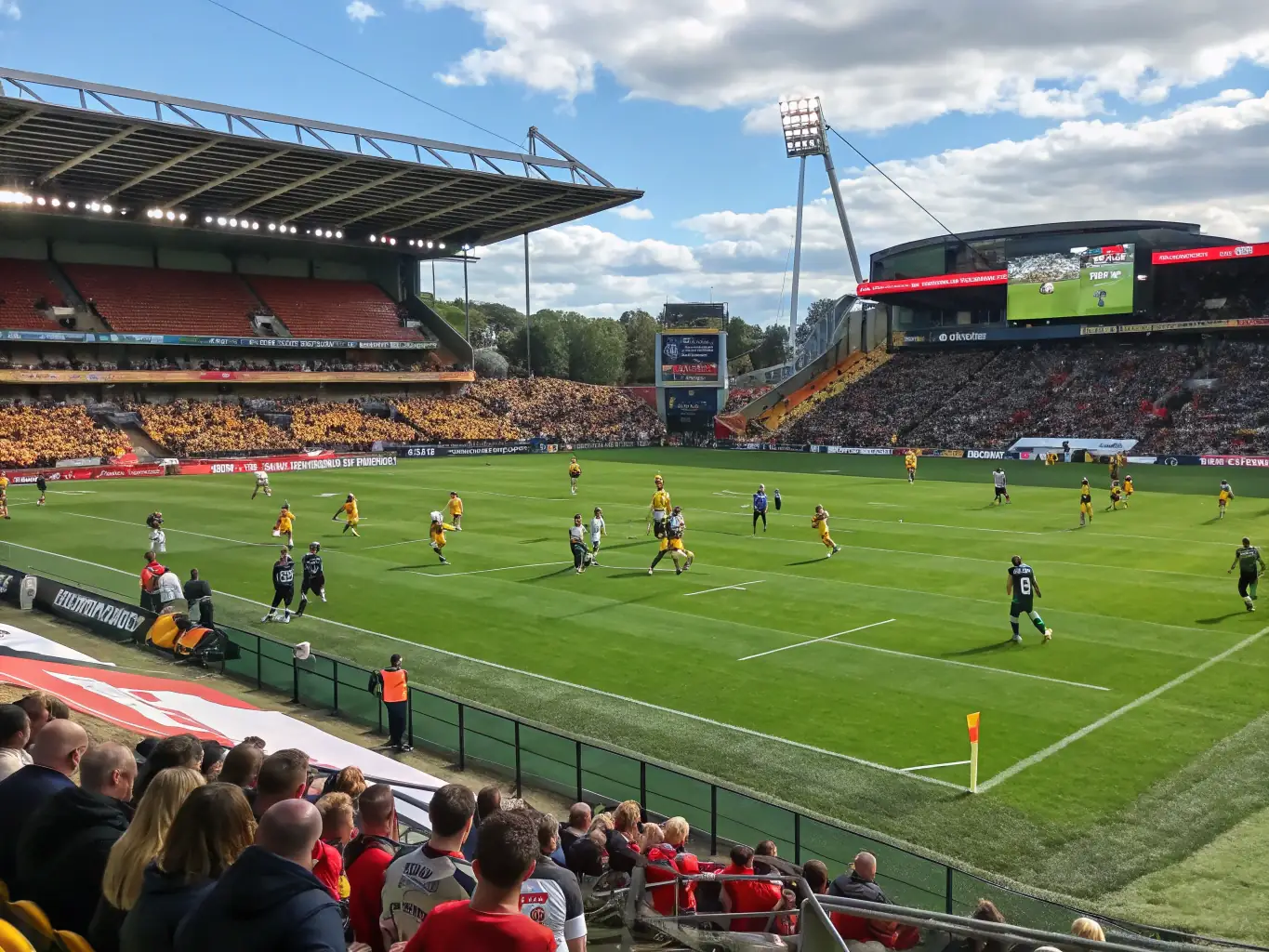 A dynamic image of an LLOSC football team competing in a local league match, capturing the excitement and competitive spirit of the club.